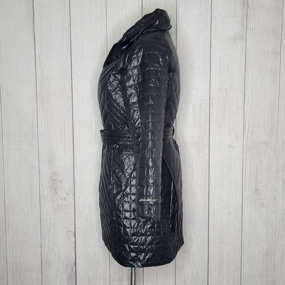 Eddie Bauer Trinity Feather Down Filled Black Parka, size XL - Picture 3 of 8